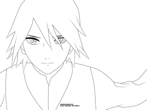 Uchiha Sasuke Boruto The Movie Lineart By Rosolinio On Deviantart