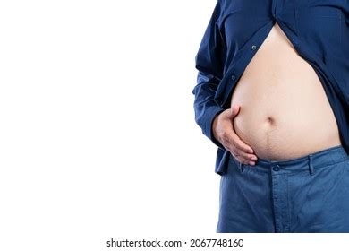 Fat Man Man Belly On White Shutterstock