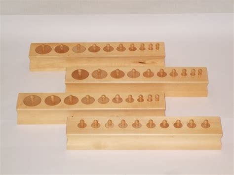 Knobbed Cylinder Blocks Set Of 4 Montessori Pre School Supplies