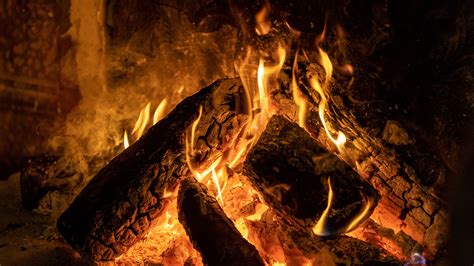 Download Wallpaper 3840x2160 Bonfire Logs Flame Fire