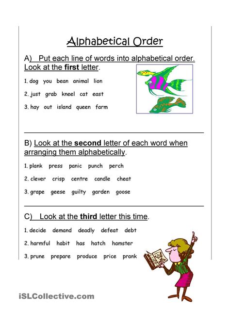 Alphabetical Order Worksheet Grade 1