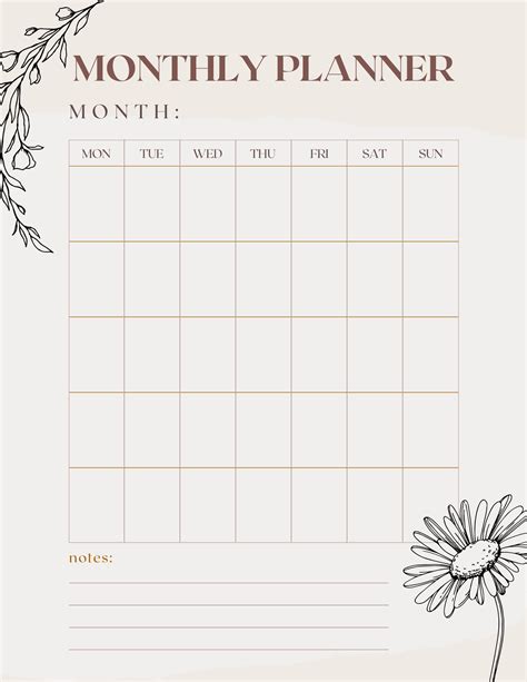 Simple Daily Weekly And Monthly Planner Etsy