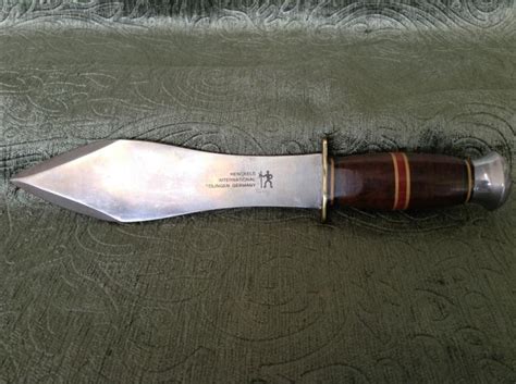 Vintage Henckels Throwing Knife W Leather Sheath