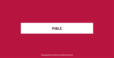 Définition De Pible Dictionnaire Français