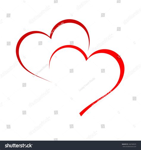 Vector Sign Two Hearts Stock Vector Royalty Free 246768925