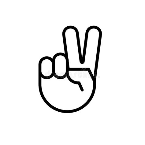 The Victory Sign Hand Gesture Stock Vector Illustration Of Number