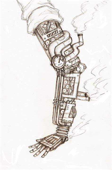 Mechanical Arm Mechanical Art Steampunk Drawing Arm Drawing