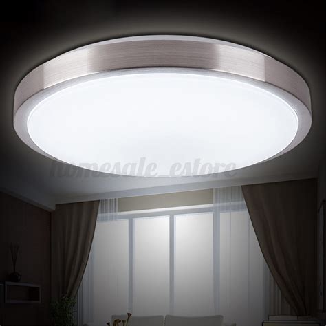 Led bedroom lights can be installed as wall sconces under shelving or cabinets or even colored spotlights around the ceiling. 5/15/36w Modern LED Round Ceiling Light Bedroom Living ...