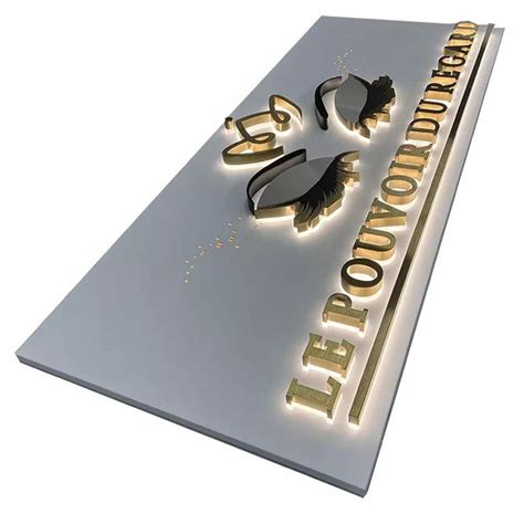 Customized Led Shop Name Sign Board Storefront Gold Stainless Steel 3d
