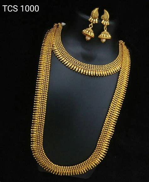 Gold Plated Bridal Set With Matching Jhumkas Indian Gold Necklace