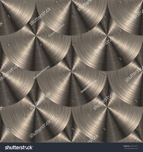 Circular Brushed Metal Texture Seamless Background Stock Illustration