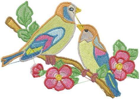 Colorful Bird Embroidery Design Birds Embroidery