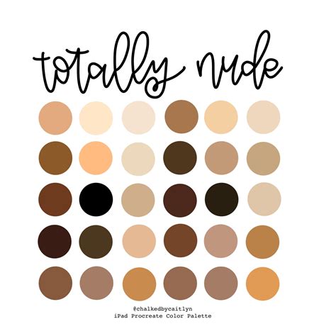 The Totally Nude Procreate Custom Color Palette Ipad ONLY Etsy