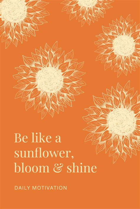 Orange Floral Daily Motivation Quote Pinterest 20012017 Template