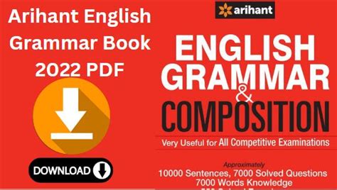 Latest Edittion Arihant English Grammar Book 2022 Pdf