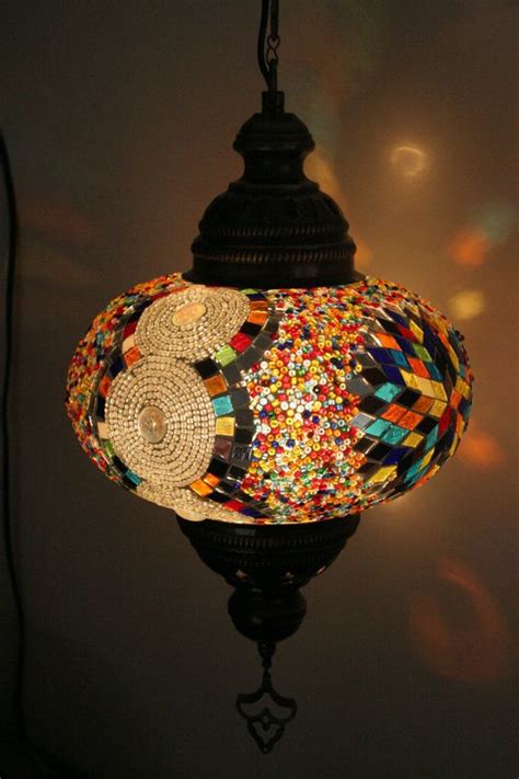 Extra Large Turkish Moroccan Mosaic Hanging Lamp by MersiGifts ランプ