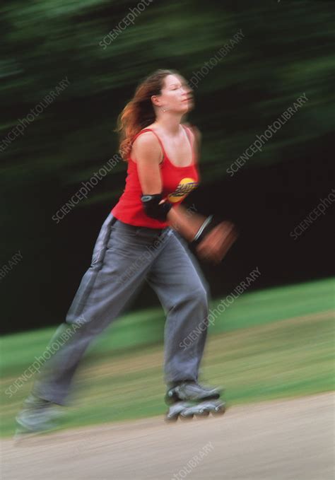 Woman Rollerblading Stock Image P9300094 Science Photo Library