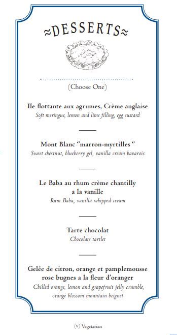 Bistro Sur La Mer Princess Cruises Desert Menu - Cruises-N-More Blog