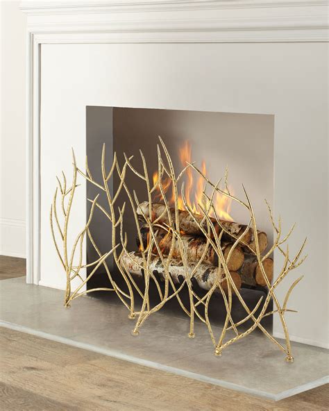Gold Branches Fireplace Screen Neiman Marcus