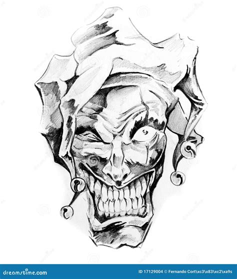 Sketch Of Tattoo Art Clown Joker Stock Images Image 17129004