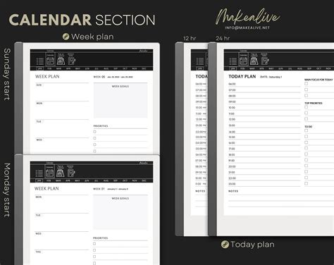 2023 2024 All In One Digital Planner Remarkable 2 Template Boox
