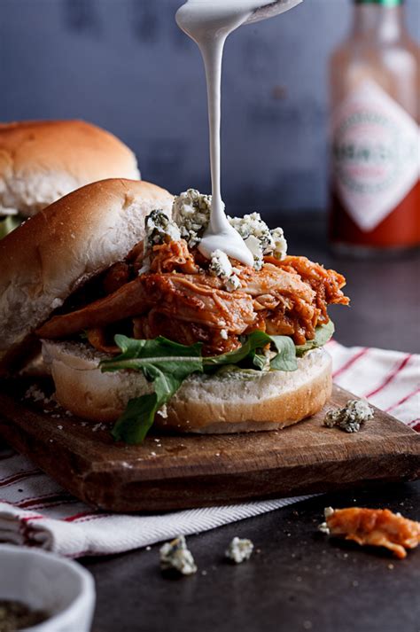 Just make buffalo chicken pasta. Buffalo chicken sliders with blue cheese sauce - Simply ...