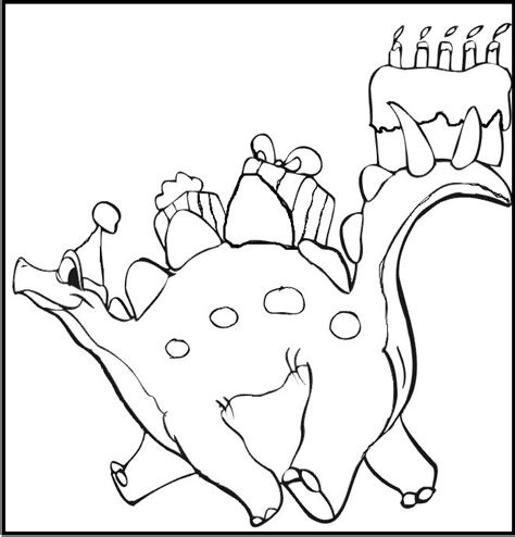 Download Happy Birthday Dinosaur Coloring Pages Sketch Coloring Page