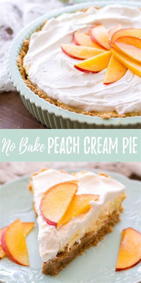 This No Bake Peach Cream Pie Is Made With Fresh Peaches A No Bake