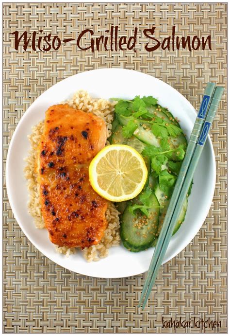 Kahakai Kitchen Miso Grilled Salmon With Brown Rice And A Simple