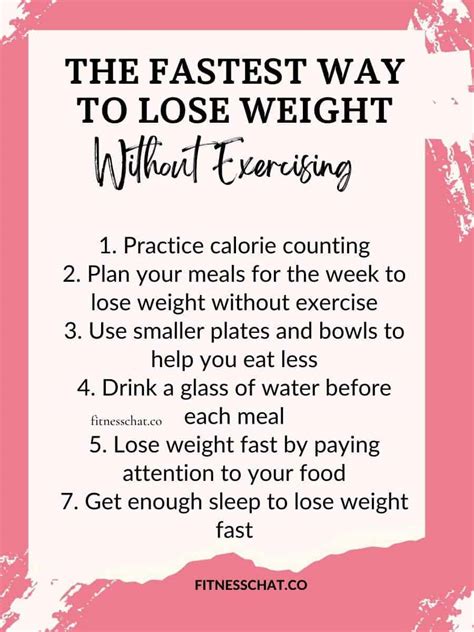 The Fastest Way To Lose Weight Without Exercising