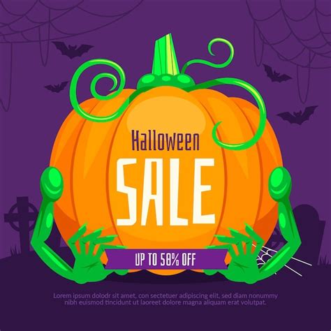 Free Vector Flat Halloween Sale Illustration