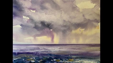 Paint A Watercolour Storm Seascape Stormy Sky Watercolor Landscape