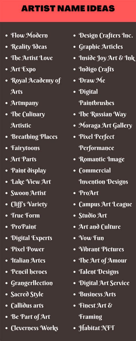 400 Creative Artist Name Ideas You Can Use