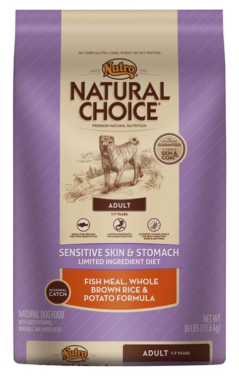 Take a look at these brands. Nutro Natural Choice Sensitive Skin And Stomach Adult Dry ...