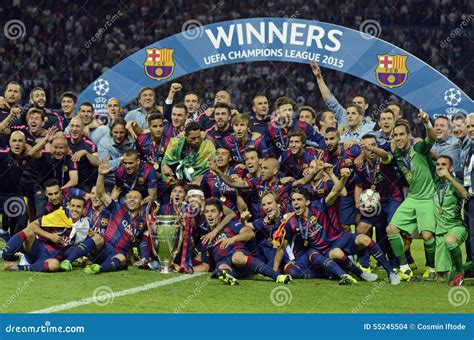 Barcelone Gagne La Finale De Ligue De Champions Image Stock éditorial