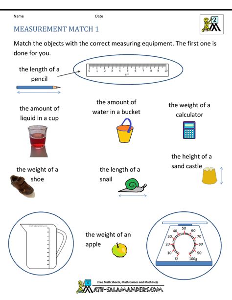 2nd Grade Measurement Worksheets Measurement Practice 1 Measurement