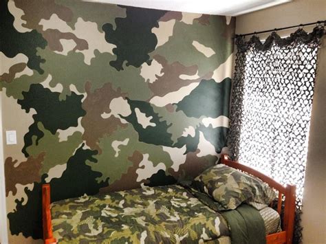 They're simple with dramatic results. Camo accent wall | Camo wallpaper, Camouflage wallpaper ...