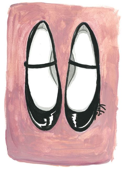 Mary Janes Fashion Art Illustration Paper Fashion Shoe Art