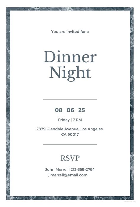 Formal Invitation Template For Dinner - Cards Design Templates