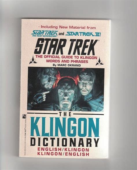 Star Trek Klingon Dictionary Vintage Science Fiction Paperback