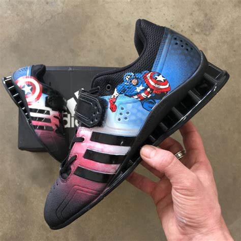 Adidas Adipower Weightlifting Shoes Captain America Theme Custom