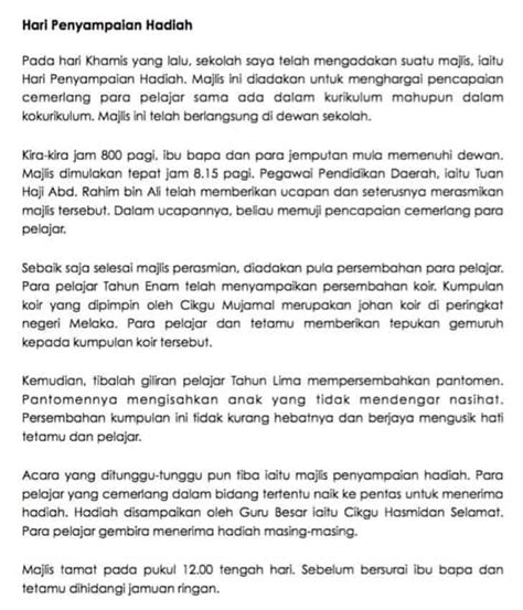 Cara Membuat Karangan Bahasa Melayu Tahun 4 11 Contoh Karangan Upsr