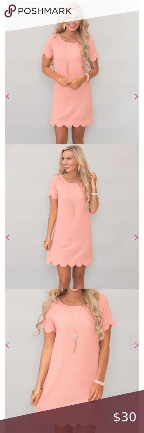 pink lily boutique peach scalloped dress scalloped dress pink lily boutique lily boutique
