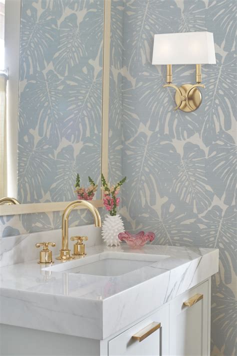 Botanical Wallpaper Paired With Hints Of Gold And Blush Make This