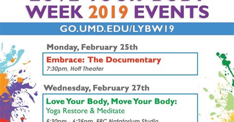 CCJS Undergrad Blog UMD Love Your Body Week 2019 Events