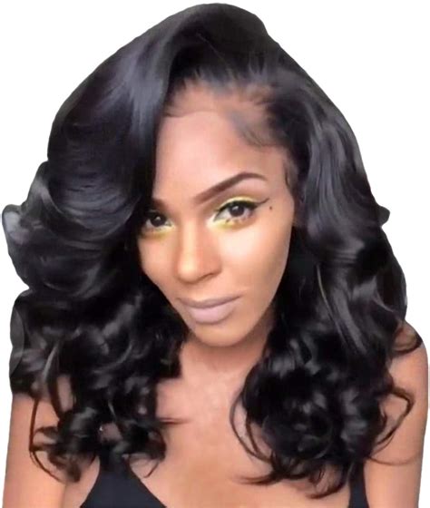 Andongnywell Long Black Wavy Wig Long Curly Wigs Middle