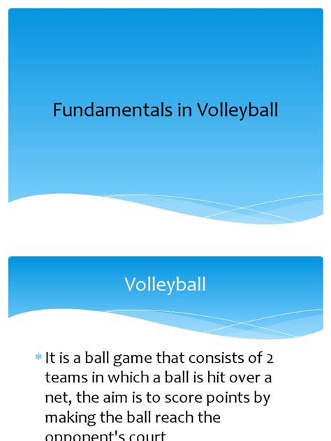 Fundamentals Of Volleyball Pdf Volleyball Sports Rules And