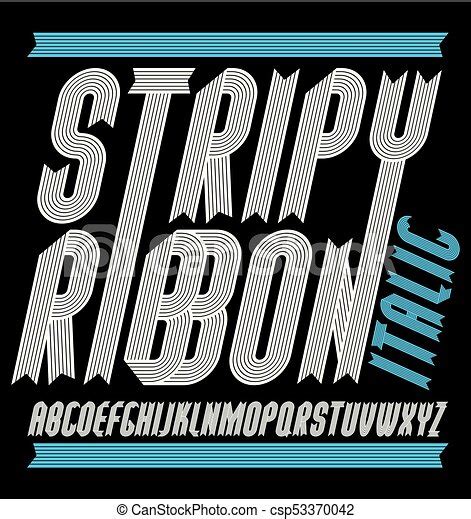 Vector Funky Capital English Alphabet Letters Collection Modern Italic