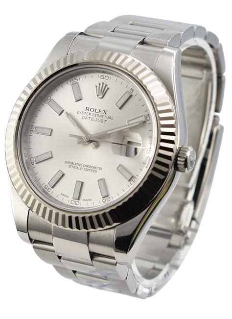 $10,000 to $100,000 datejust datejust 36mm fluted ladies mens never worn new arrivals oyster bracelet rolex unisex watch white yellow gold two tone. 116334_used_silver_stick_oys Rolex Datejust 2 - 41mm in ...