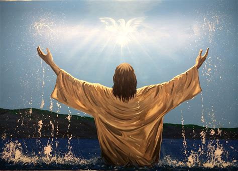 Christian Canvas Art Christian Paintings Christian Artwork Christian Pictures Jesus Baptised